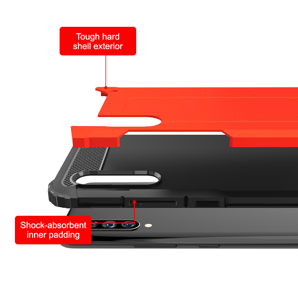 Military Defender Tough Shockproof Case for Samsung Galaxy A90 5G - Red