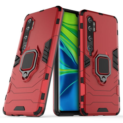 Slim Armour Tough Shockproof Case / Finger Ring Holder for Xiaomi Mi Note 10 Pro - Red