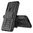 Dual Layer Rugged Tough Case & Stand for Motorola One Macro - Black