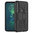 Dual Layer Rugged Tough Case & Stand for Motorola Moto G8 Plus - Black