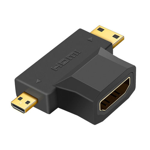(3-in-1) Mini HDMI / Micro HDMI (T-Shape) to HDMI (Female) Adapter Converter