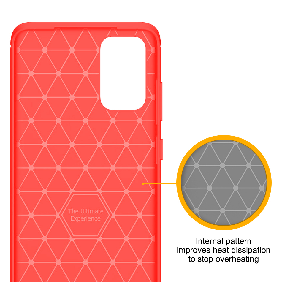 Flexi Slim Carbon Fibre Case for Samsung Galaxy S20+ (Brushed Red)