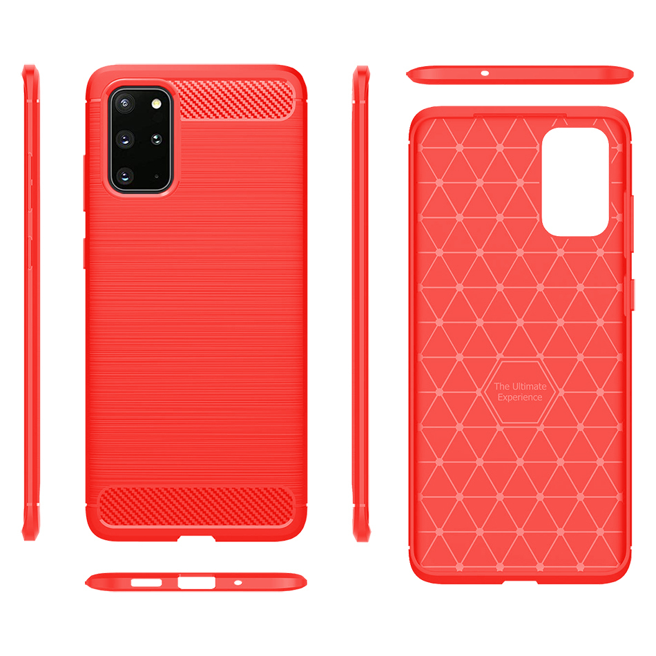 Flexi Slim Carbon Fibre Case for Samsung Galaxy S20+ (Brushed Red)
