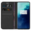 Leather Wallet Case & Card Holder Pouch for OnePlus 7T Pro - Black