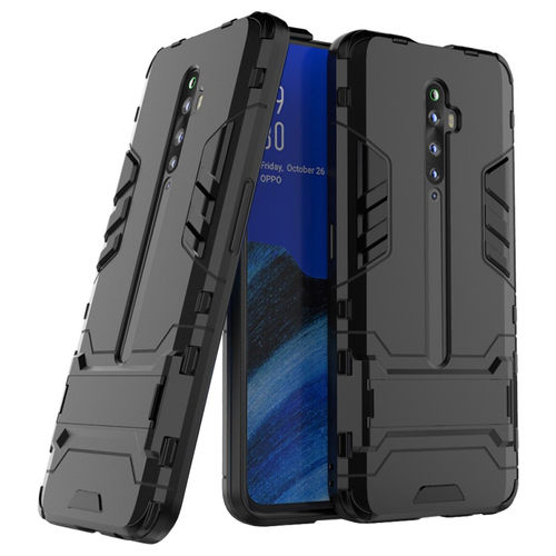 Slim Armour Tough Shockproof Case & Stand for Oppo Reno2 Z (Black)