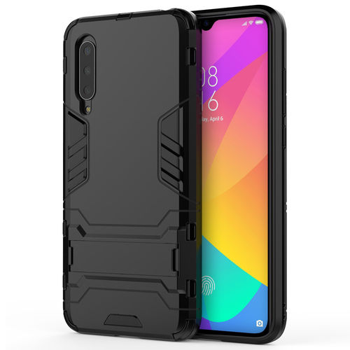 Slim Armour Tough Shockproof Case & Stand for Xiaomi Mi 9 Lite - Black