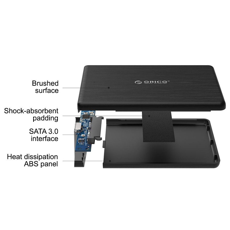 Orico USB Type-C (2.5-inch) SATA HDD / SSD (7mm) Hard Drive Enclosure