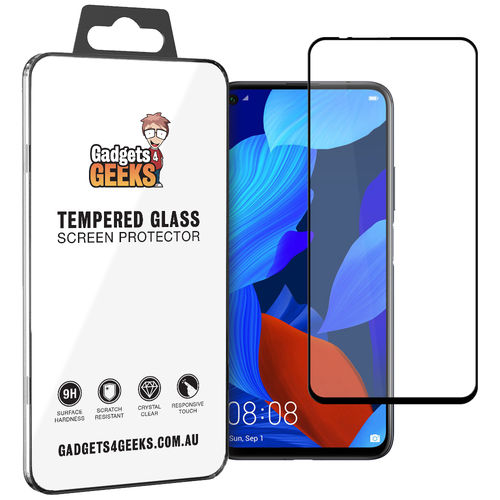 Full Coverage Tempered Glass Screen Protector for Huawei Nova 5T - Black