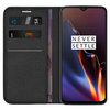 Leather Wallet Case & Card Holder Pouch for OnePlus 6T - Black