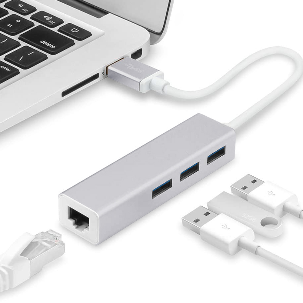 USB OTG LAN HUB Port Ethernet RJ45 Network Adapter For Apple Macbook Pro /  Air