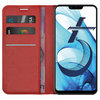 Leather Wallet Case & Card Holder Pouch for Oppo A3s / AX5 - Red