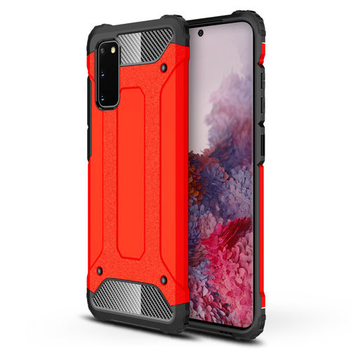 Military Defender Tough Shockproof Case for Samsung Galaxy S20 - Red