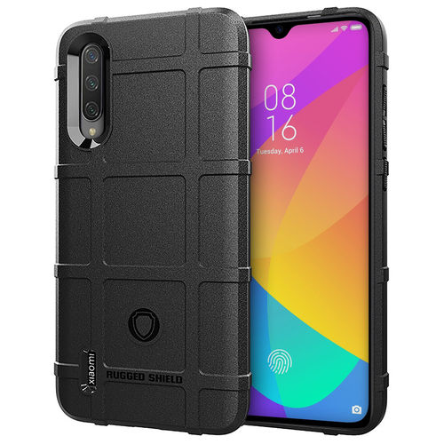 Anti-Shock Grid Texture Shockproof Case for Xiaomi Mi 9 Lite - Black