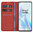Leather Wallet Case & Card Holder Pouch for OnePlus 8 - Red