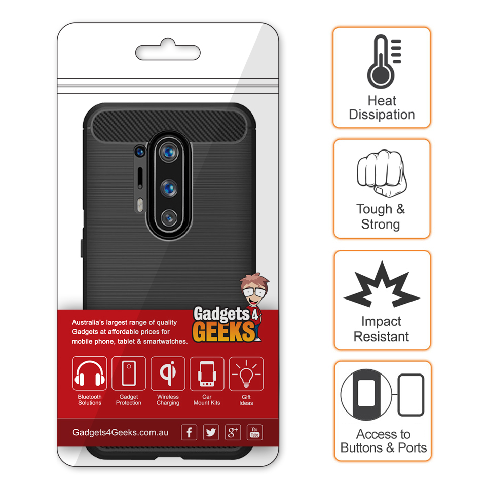 Mofi Flexi Slim Carbon Fibre Case for OnePlus 8 Pro (Black)