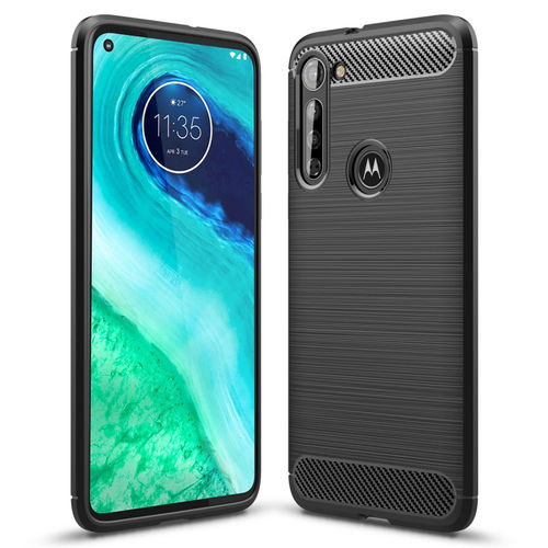 Flexi Slim Carbon Fibre Case for Motorola Moto G8 - Brushed Black