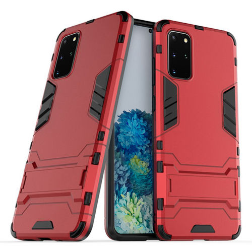 Slim Armour Tough Shockproof Case & Stand for Samsung Galaxy S20+ (Red)
