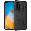Dual Layer Rugged Tough Shockproof Case for Huawei P40 - Black