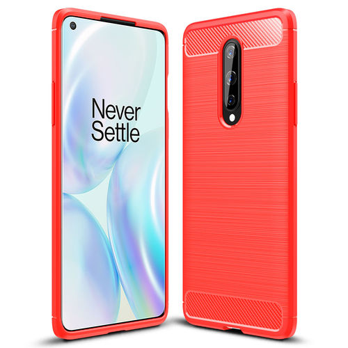 Flexi Slim Carbon Fibre Case for OnePlus 8 - Brushed Red