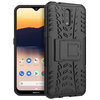 Dual Layer Rugged Tough Shockproof Case & Stand for Nokia 2.3 - Black