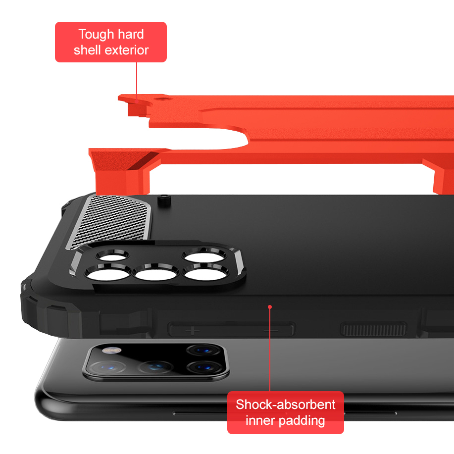 Military Defender Tough Shockproof Case for Samsung Galaxy A31 - Red