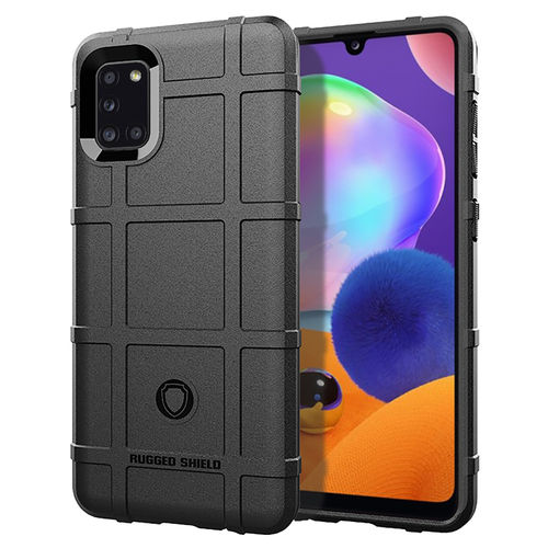 Anti-Shock Grid Texture Tough Case for Samsung Galaxy A31 - Black