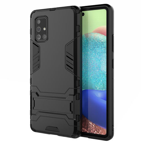 Slim Armour Tough Shockproof Case & Stand for Samsung Galaxy A71 5G - Black