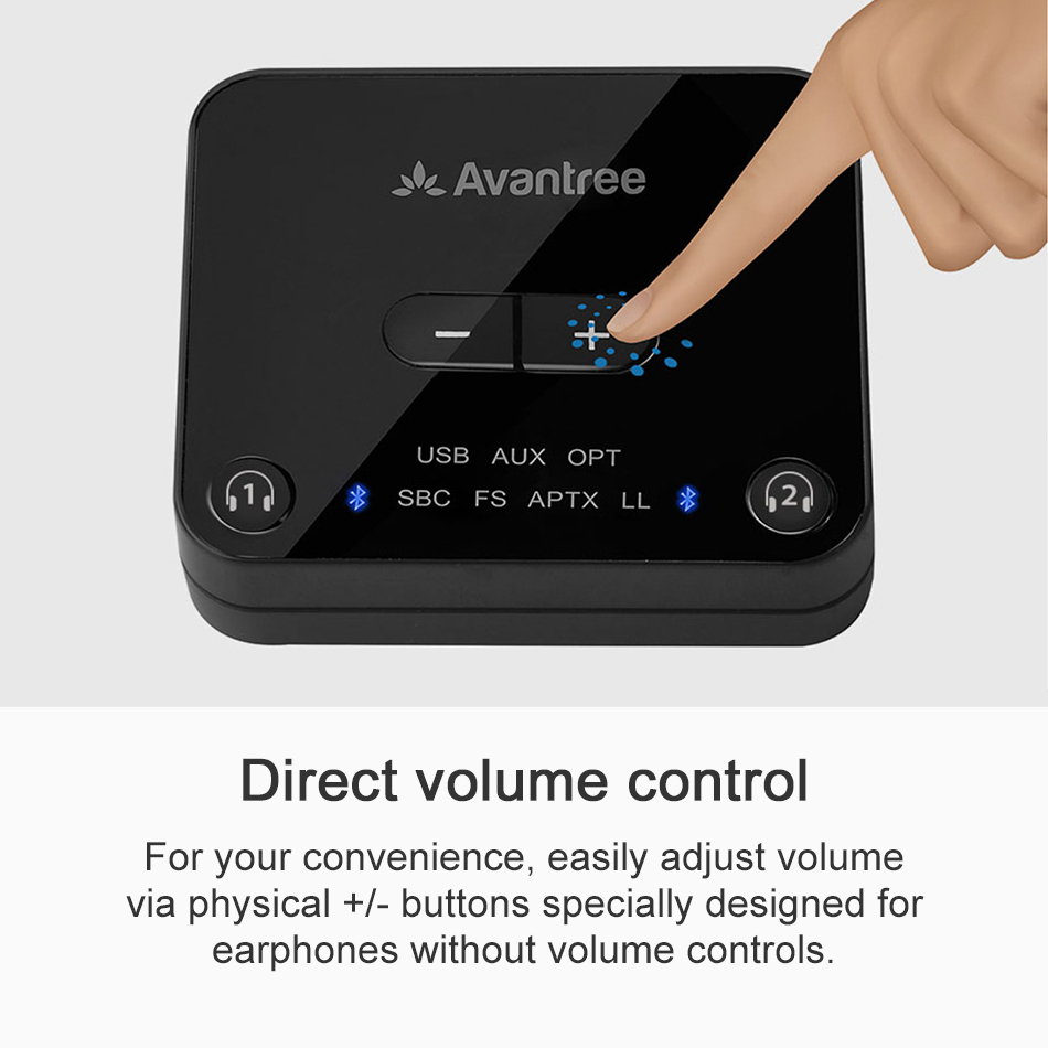 Avantree Audikast Plus Bluetooth 5.0 Audio Transmitter aptX LL
