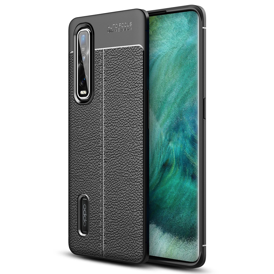 Flexi Slim Litchi Texture Case for Oppo Find X2 Pro Black