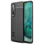 Flexi Slim Litchi Texture Case for Oppo Find X2 Pro - Black Stitch