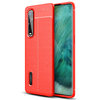 Flexi Slim Litchi Texture Case for Oppo Find X2 Pro - Red Stitch