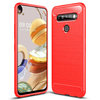 Flexi Slim Carbon Fibre Case for LG K61 - Brushed Red