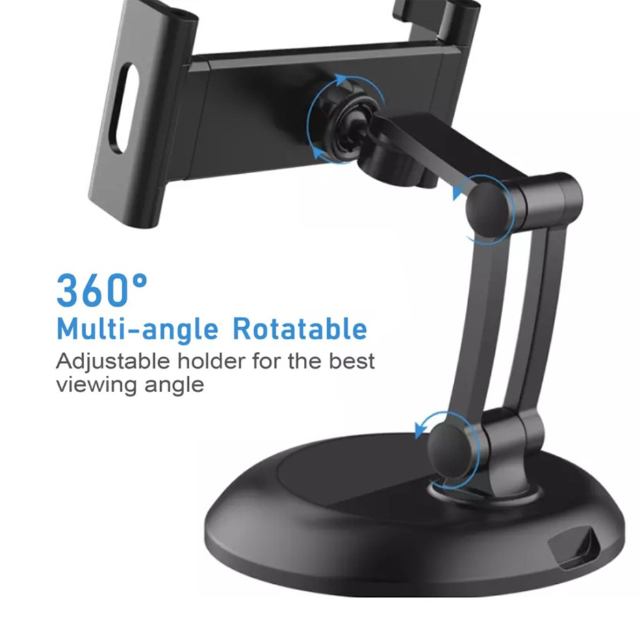 Stealth Adjustable Desk Stand / 360 Rotating Holder for iPad / Tablet - Black