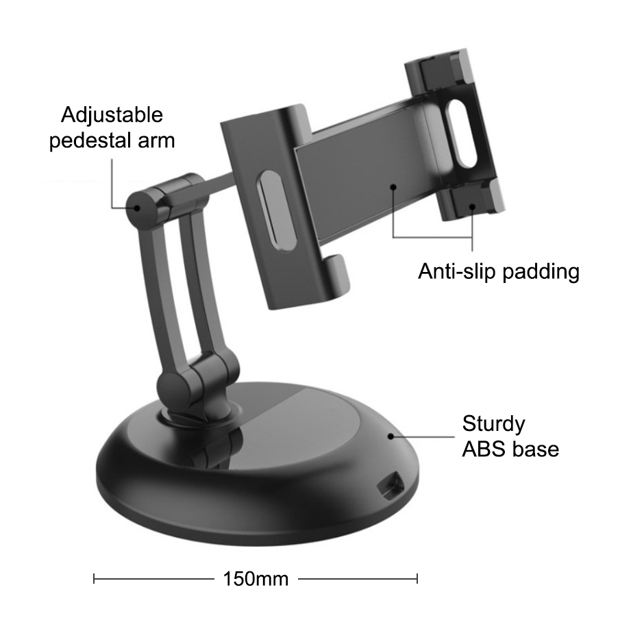Stealth Adjustable Desk Stand / 360 Rotating Holder for iPad / Tablet - Black