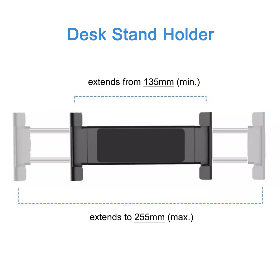 Stealth Adjustable Desk Stand / 360 Rotating Holder for iPad / Tablet - Black