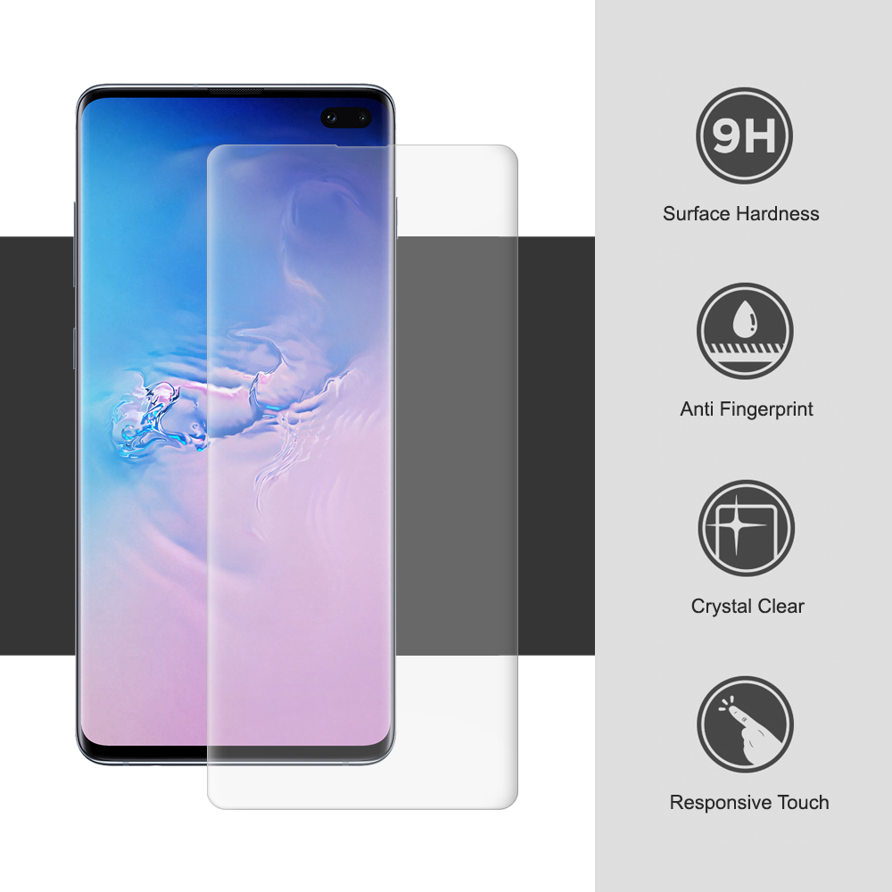 UV Liquid 3D Curved Tempered Glass Screen Protector for Samsung Galaxy S10+