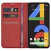 Leather Wallet Case & Card Holder Pouch for Google Pixel 4a - Red