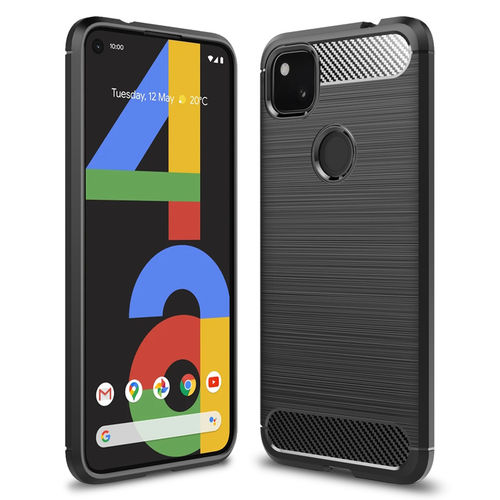 Flexi Slim Carbon Fibre Case for Google Pixel 4a - Brushed Black