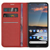 Leather Wallet Case & Card Holder Pouch for Nokia 5.3 - Red