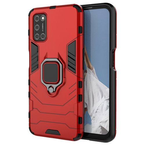 Slim Armour Tough Shockproof Case / Finger Ring Holder for Oppo A52 / A72 - Red