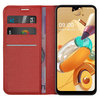 Leather Wallet Case & Card Holder Pouch for LG K41s / K51s - Red