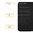 Leather Wallet Case & Card Holder Pouch for Motorola Moto E6s - Black