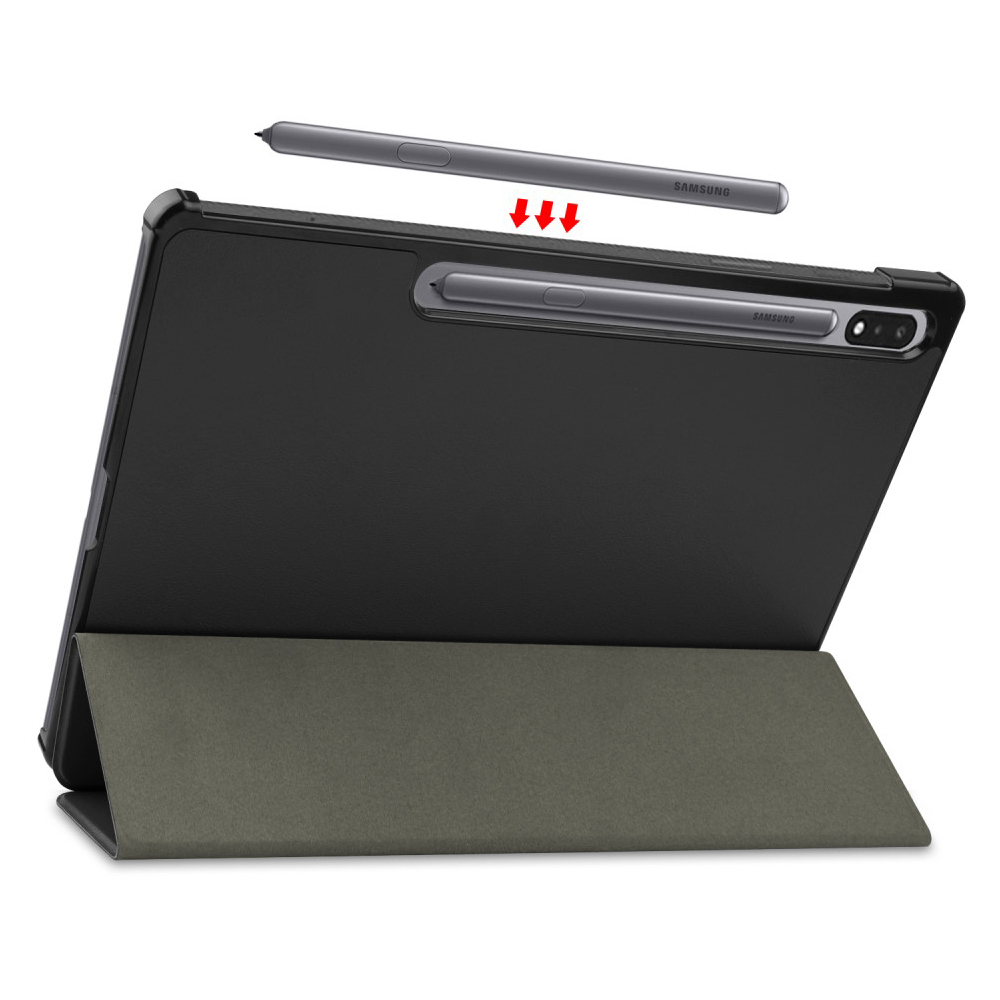 Trifold (Sleep/Wake) Smart Case & Stand for Samsung Galaxy Tab S7+ / S7 FE / S8+ (Black)