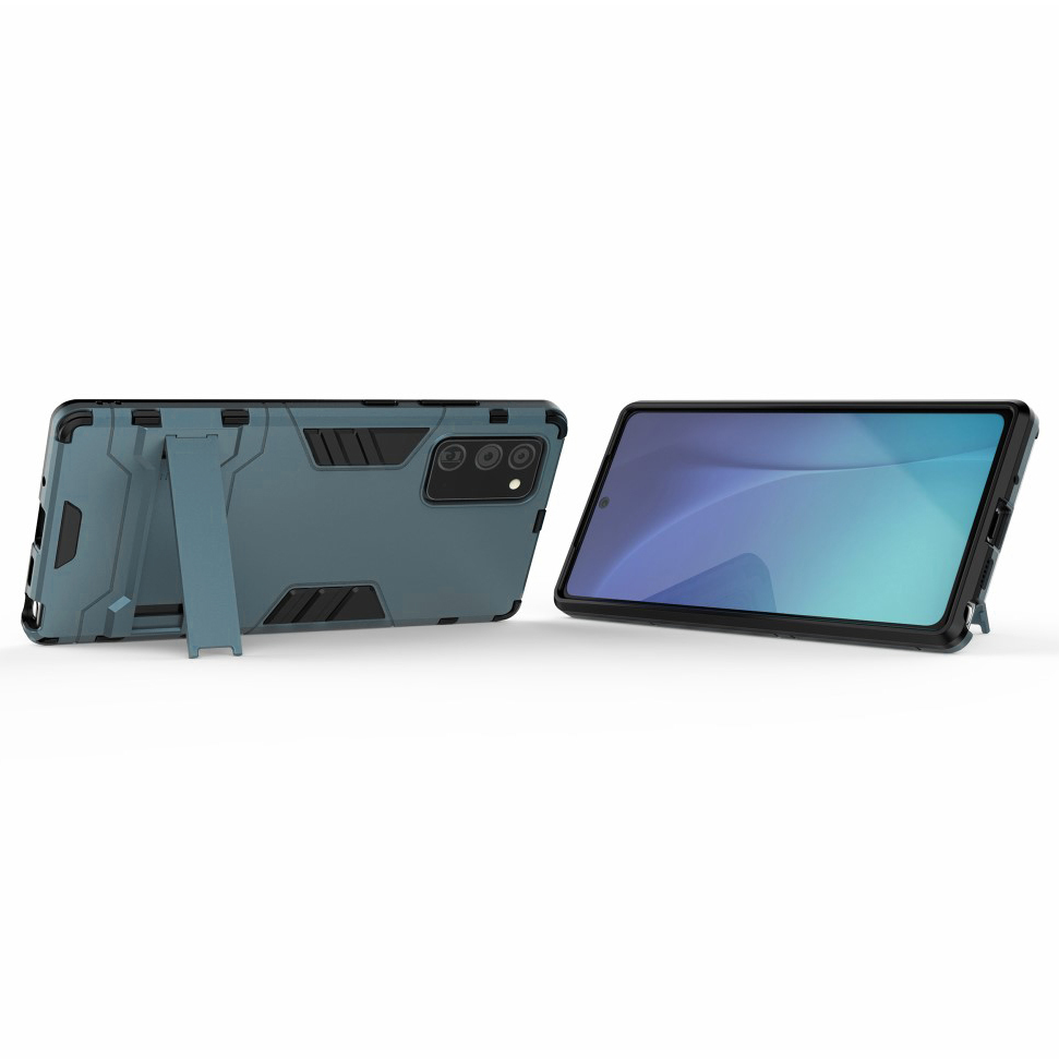 Slim Armour Tough Shockproof Case & Stand for Samsung Galaxy Note 20 - Blue