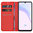 Leather Wallet Case & Card Holder Pouch for Vivo X50 Lite - Red