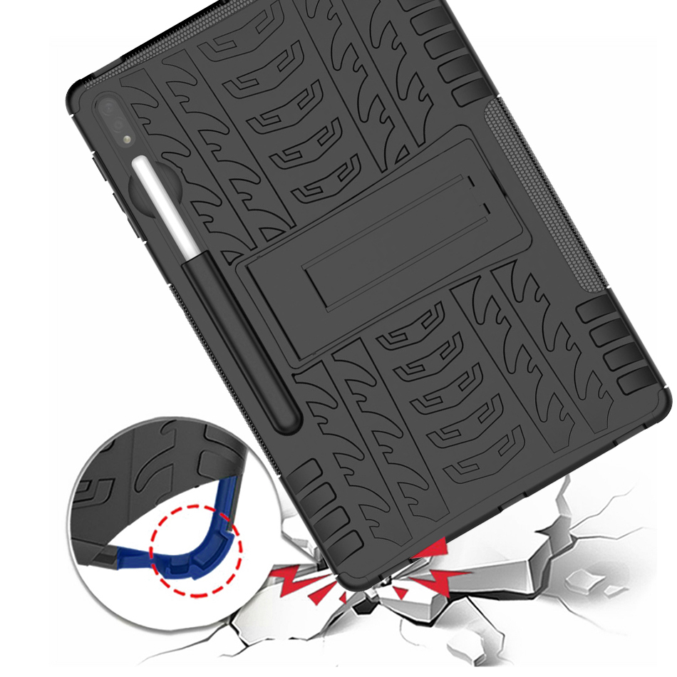 Dual Layer Rugged Shockproof Case for Samsung Galaxy Tab S7+ / S7 FE / S8+ / S9+ / S10+