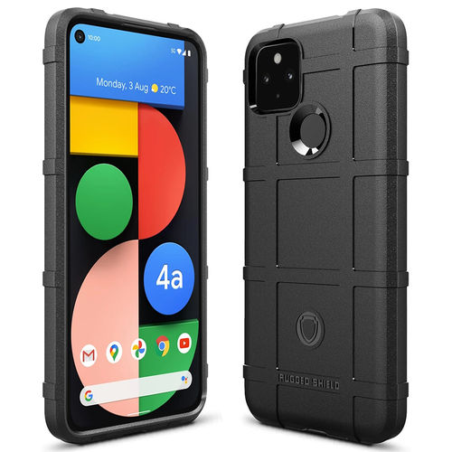 Anti-Shock Grid Texture Tough Shockproof Case for Google Pixel 4a 5G - Black