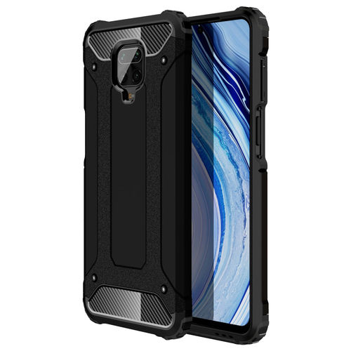 Military Defender Tough Shockproof Case for Xiaomi Redmi Note 9 Pro - Black