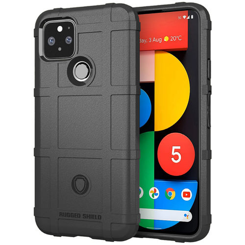 Anti-Shock Grid Texture Tough Case for Google Pixel 5 - Black