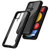 Hybrid Fusion Shockproof Bumper Case for Google Pixel 5 - Black (Clear)